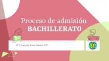 Proceso de admisión a Bachillerato 2023